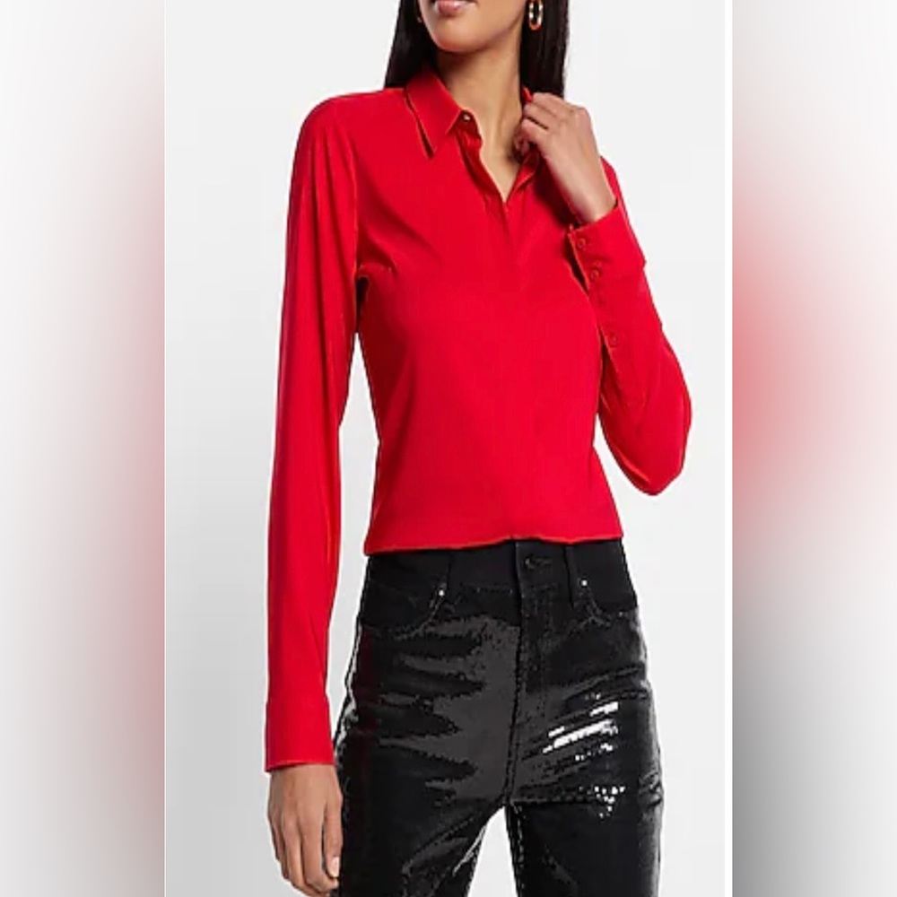Express Portofino Shirt with tags! Gorgeous RED!💋🌹 Small NWT